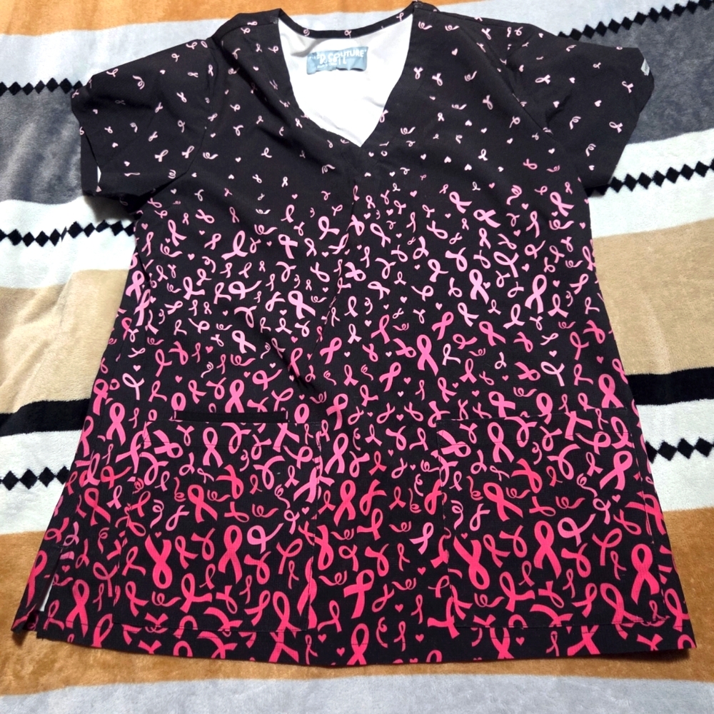 MedCouture Breast Cancer Awareness Scrub Top